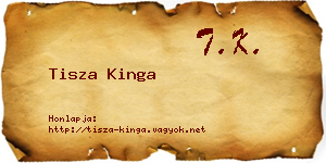 Tisza Kinga névjegykártya